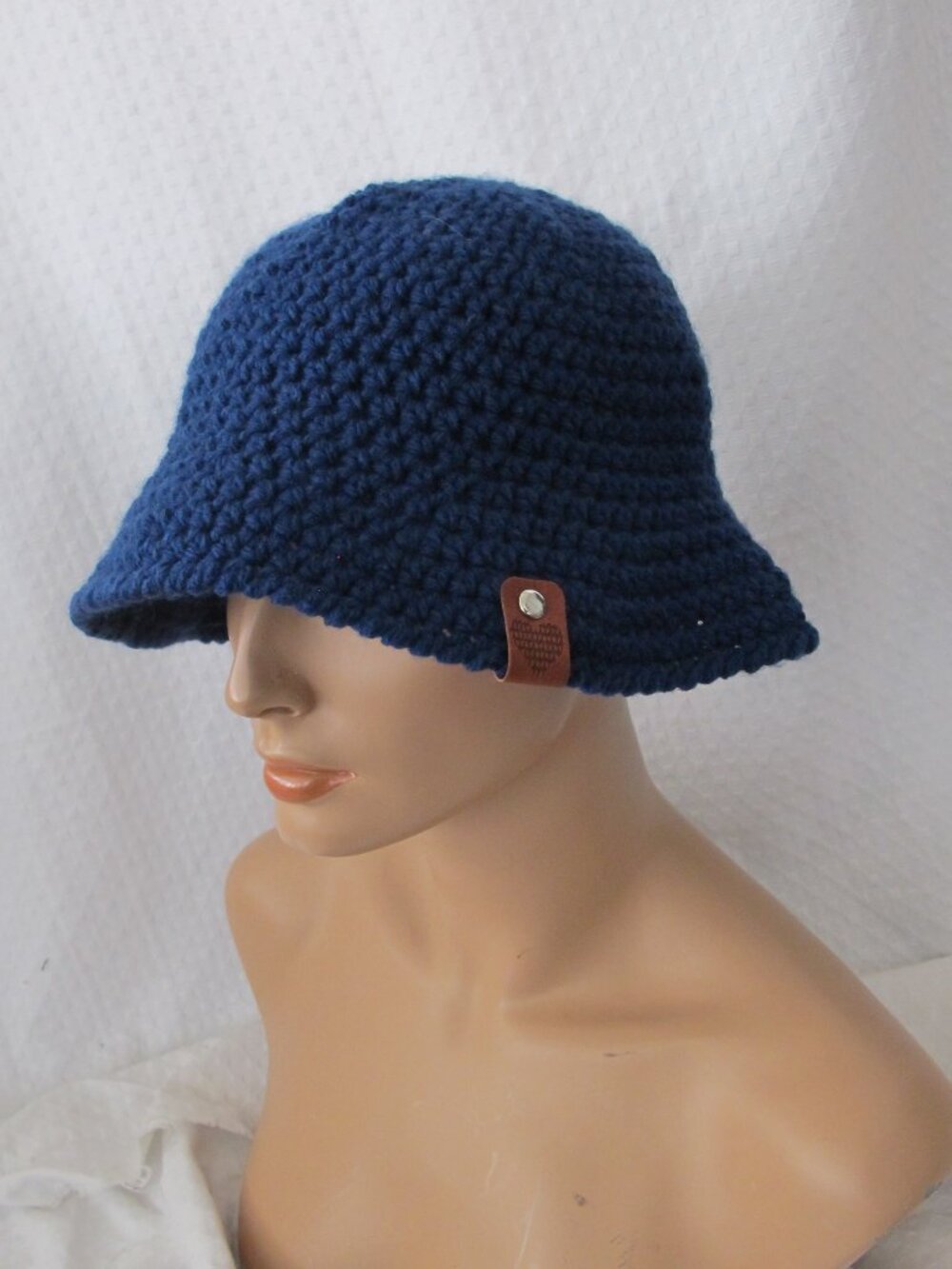 Handmade Navy Blue Bucket Hat